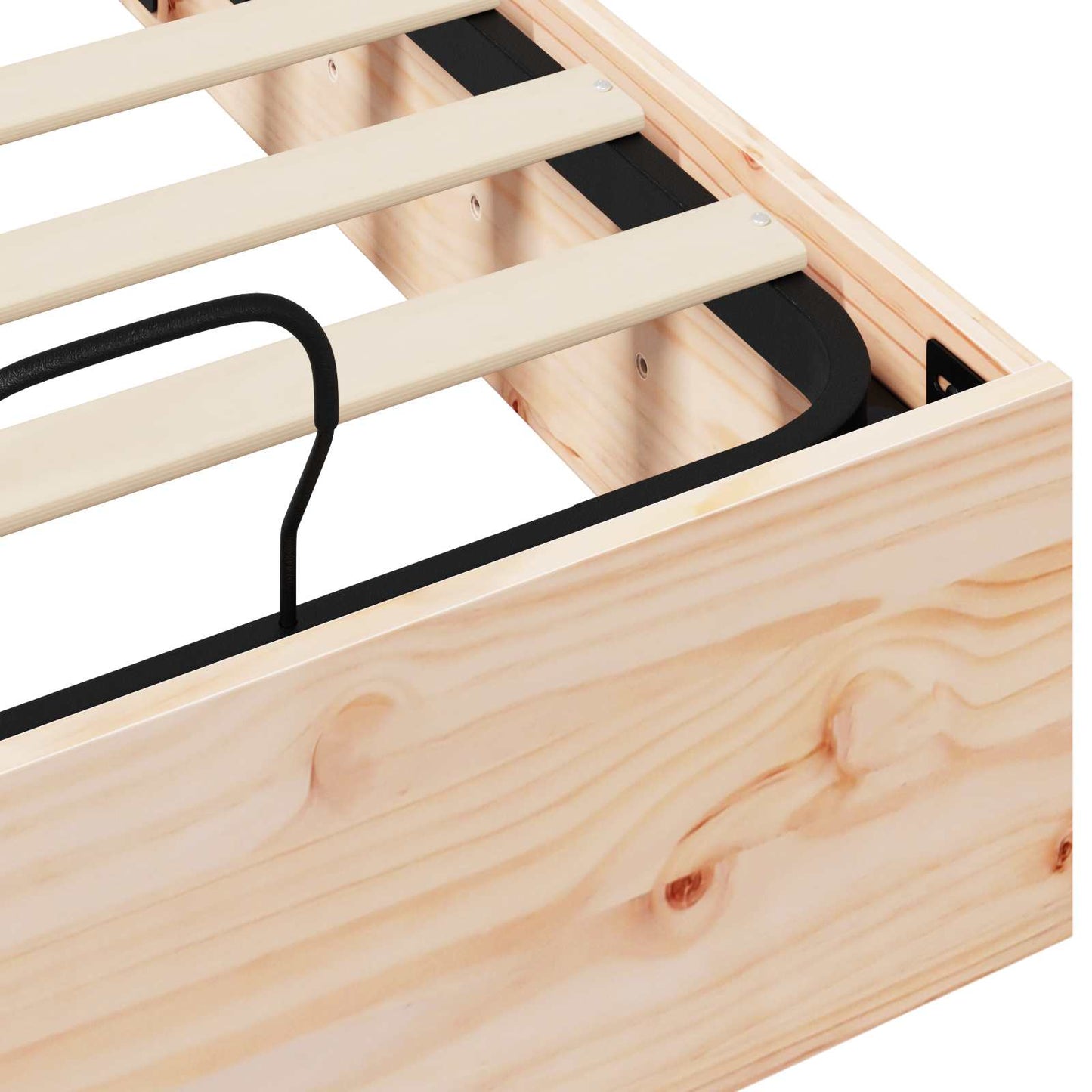 Ottoman Bed Frame with Storage Natural 70 x 190 cm