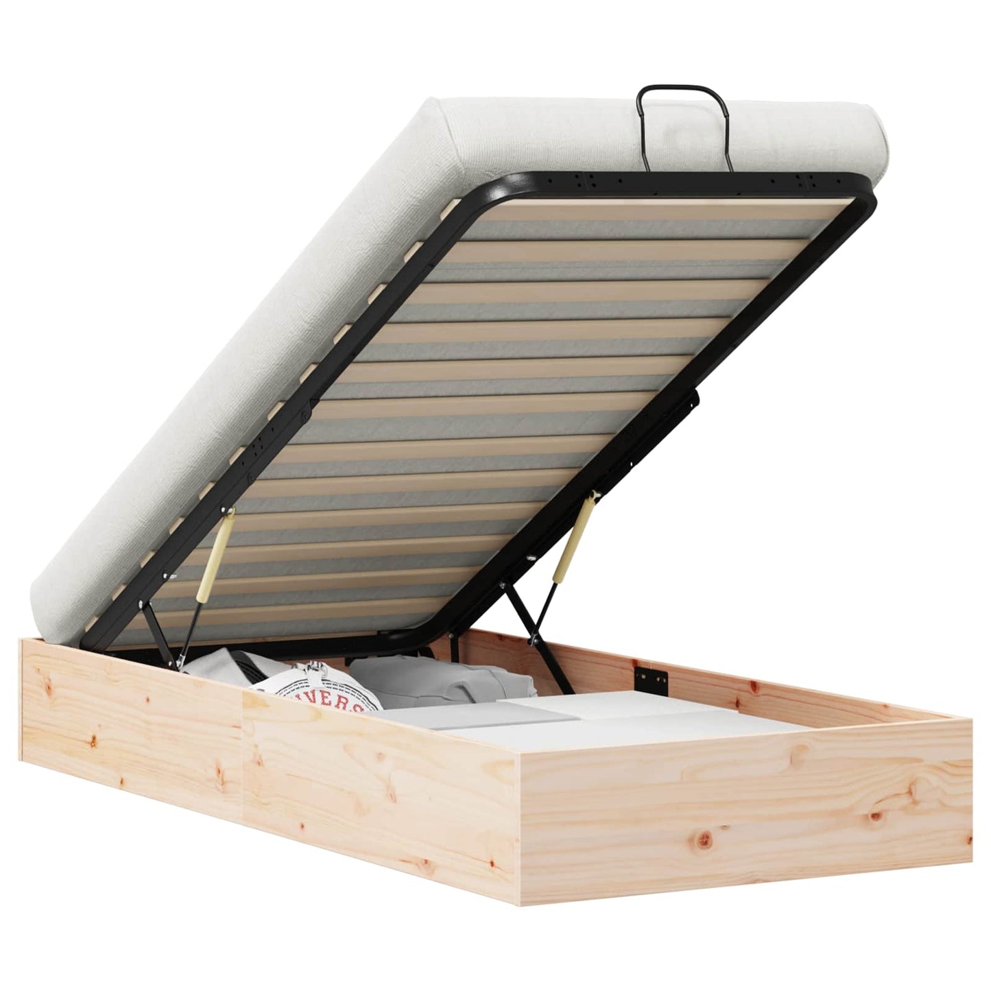 Ottoman Bed Frame with Storage Natural 70 x 190 cm