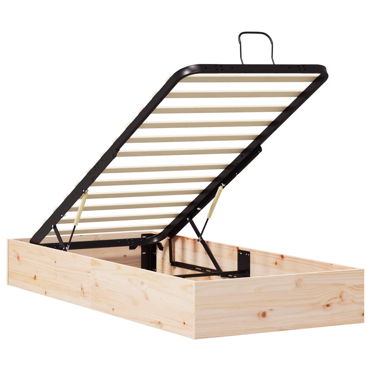 Ottoman Bed Frame with Storage Natural 70 x 190 cm