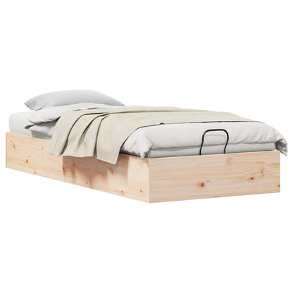 Ottoman Bed Frame with Storage Natural 70 x 190 cm
