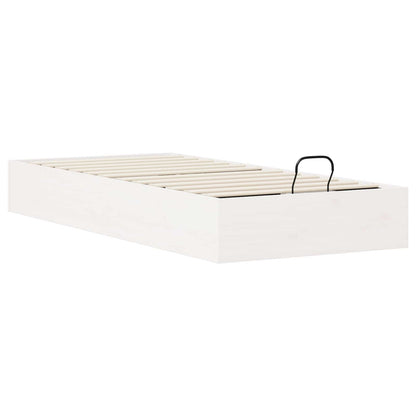 Ottoman Bed Frame with Storage White 75 x 190 cm