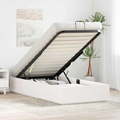 Ottoman Bed Frame with Storage White 100 x 200 cm
