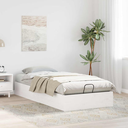 Ottoman Bed Frame with Storage White 100 x 200 cm