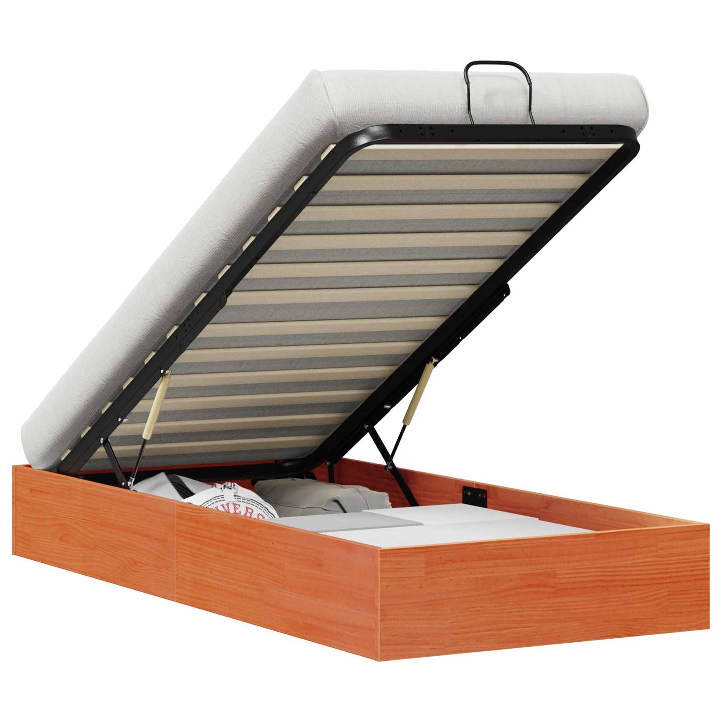 Ottoman Bed Frame with Storage Wax Brown 100 x 200 cm