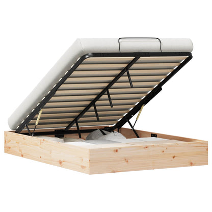 Ottoman Bed Frame with Storage Natural 120 x 190 cm