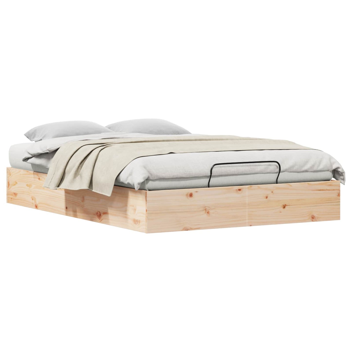 Ottoman Bed Frame with Storage Natural 120 x 190 cm