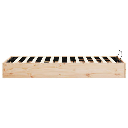 Ottoman Bed Frame with Storage Natural 120 x 190 cm