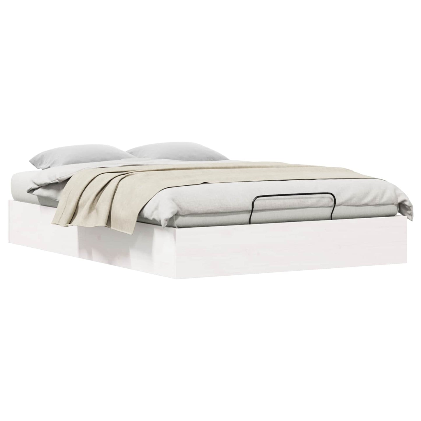 Ottoman Bed Frame with Storage White 120 x 190 cm