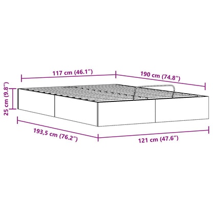 Ottoman Bed Frame with Storage White 120 x 190 cm