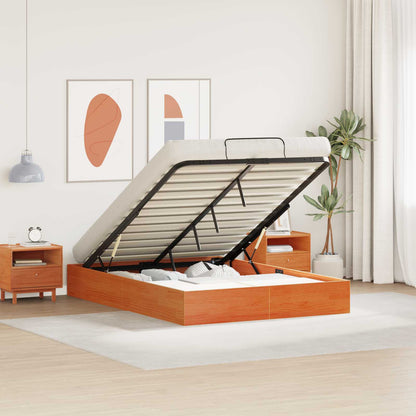 Ottoman Bed Frame with Storage Wax Brown 135 x 190 cm