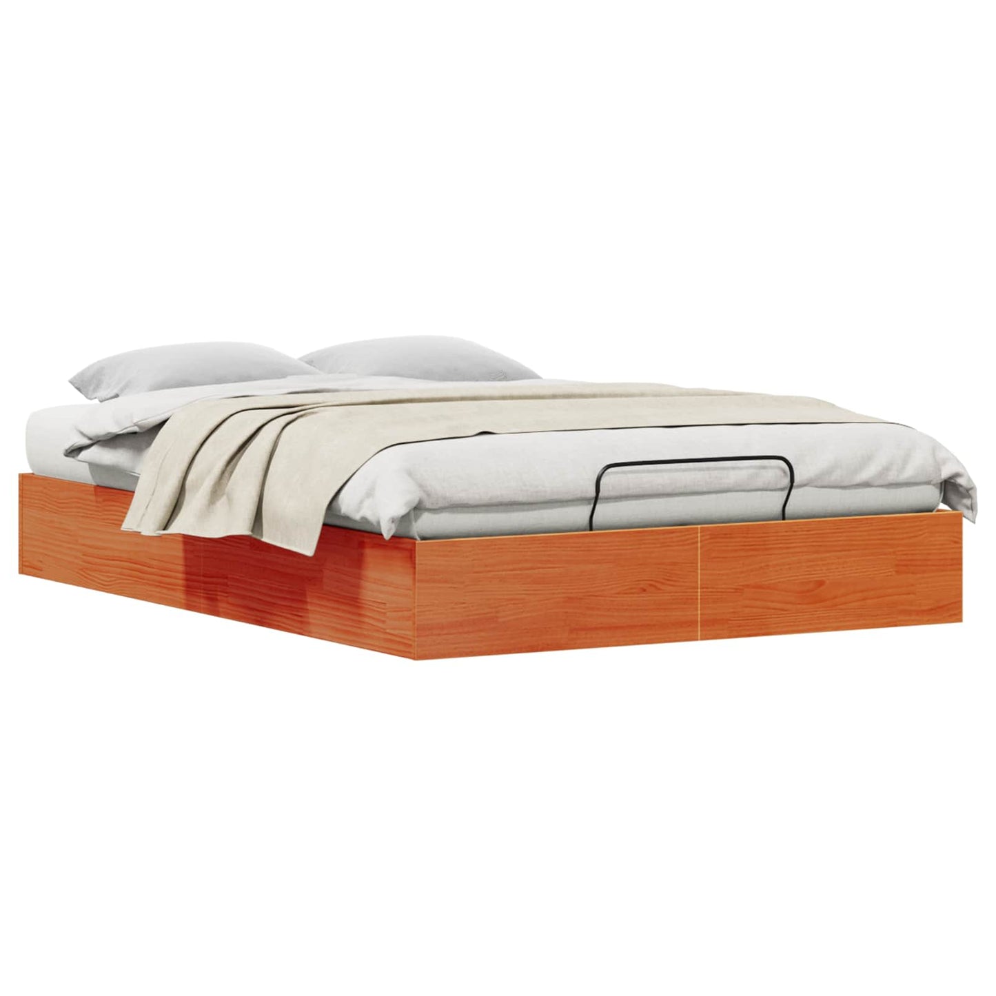 Ottoman Bed Frame with Storage Wax Brown 135 x 190 cm