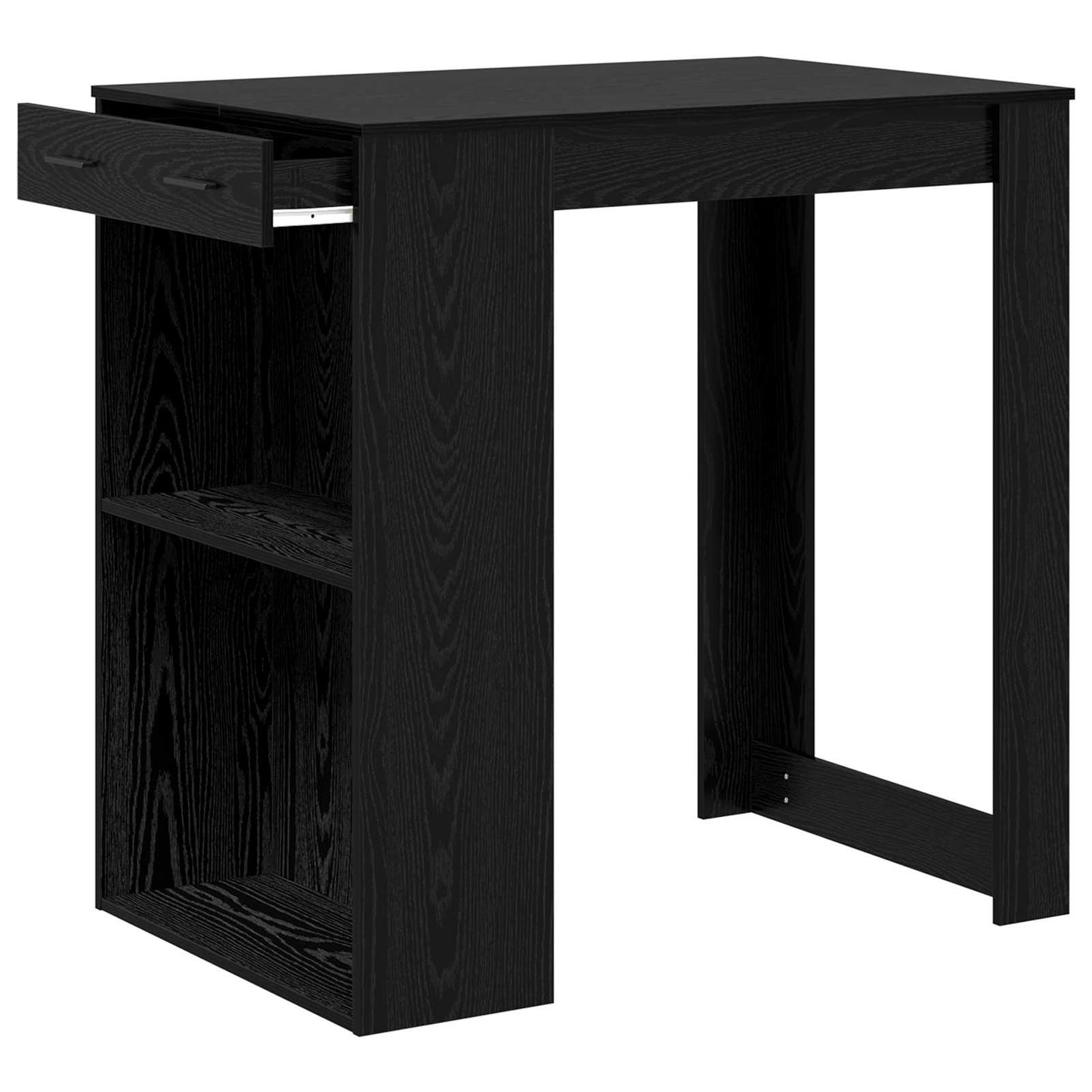 Bar Table Black Oak 102 x 70 x 103.5 cm Engineered Wood