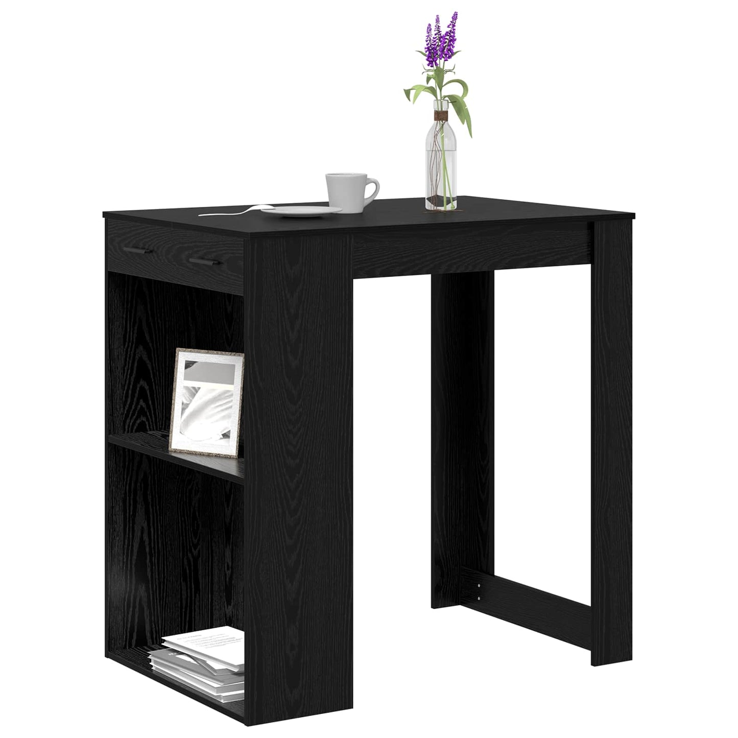 Bar Table 102 x 70 x 103.5 cm Engineered Wood Black Oak