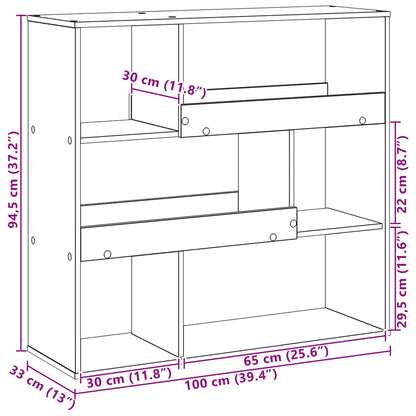 Book Shelf 4-Tier 100 x 33 x 94.5 cm Engineered Wood Black Oak