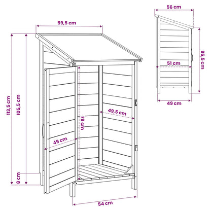 Garden Shed Brown 59 x 56 x 113.5 cm Engineered Wood