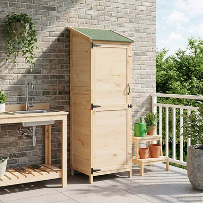 Garden Shed Natural 59.5 x 56 x 176.5 cm Engineered Wood