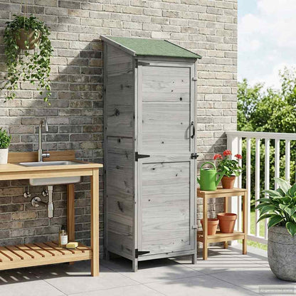 Garden Shed Grey 59.5 x 56 x 176.5 cm Engineered Wood