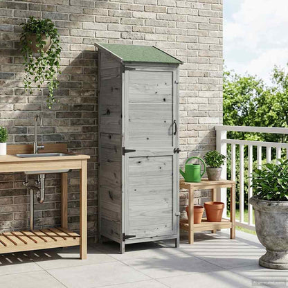 Garden Shed Grey 59.5 x 56 x 176.5 cm Engineered Wood