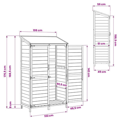 Garden Shed White 106.5 x 56 x 176 cm Engineered Wood