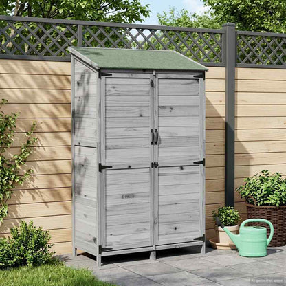 Garden Shed Grey 106.5 x 56 x 176 cm Engineered Wood