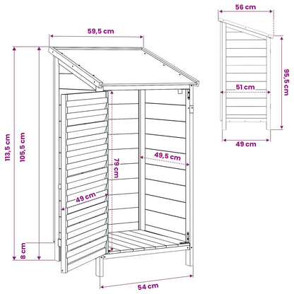 Garden Shed Natural 59 x 56 x 113.5 cm Solid Fir Wood