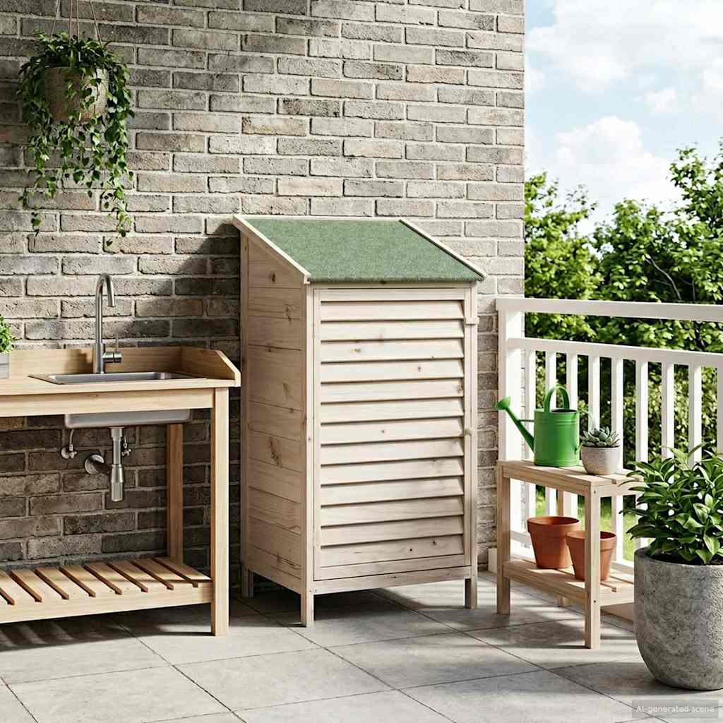 Garden Shed White 59 x 56 x 113.5 cm Solid Fir Wood