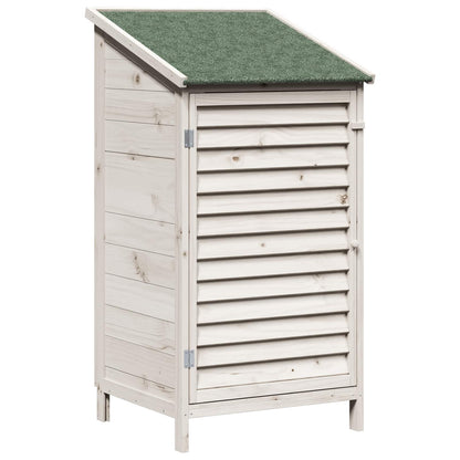 Garden Shed White 59 x 56 x 113.5 cm Solid Fir Wood