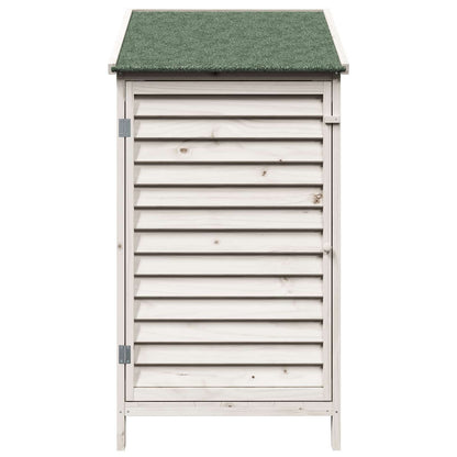 Garden Shed White 59 x 56 x 113.5 cm Solid Fir Wood