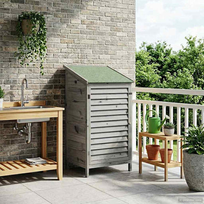 Garden Shed Grey 59 x 56 x 113.5 cm Solid Fir Wood