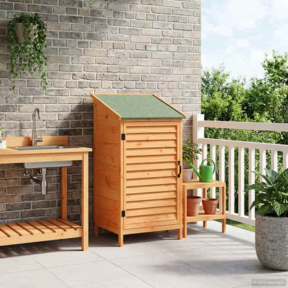 Garden Shed Brown 59 x 56 x 113.5 cm Solid Fir Wood