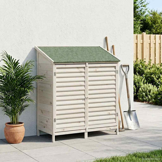 Garden Shed White 106 x 56 x 113.5 cm Solid Fir Wood