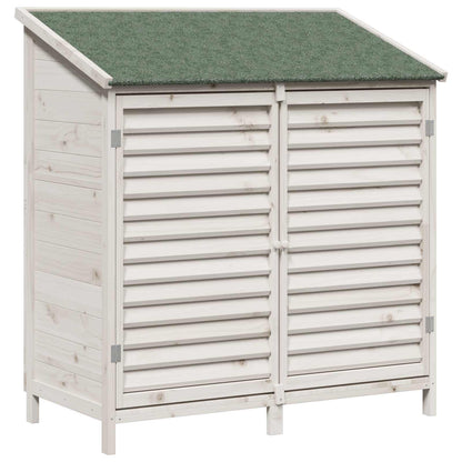 Garden Shed White 106 x 56 x 113.5 cm Solid Fir Wood