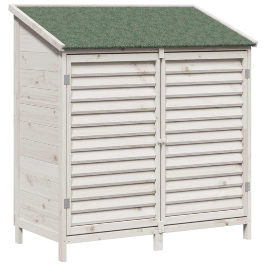 Garden Shed White 106 x 56 x 113.5 cm Solid Fir Wood
