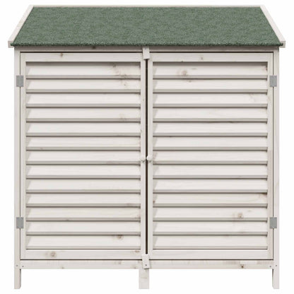 Garden Shed White 106 x 56 x 113.5 cm Solid Fir Wood