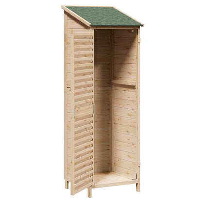 Garden Shed Natural 59 x 56 x 176 cm Solid Fir Wood