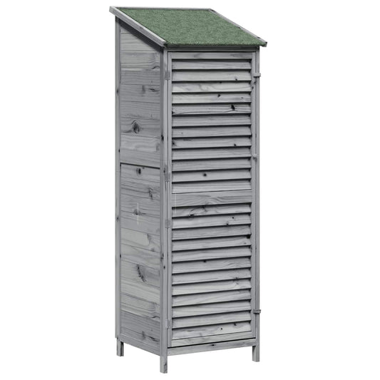 Garden Shed Grey 59 x 56 x 176 cm Solid Fir Wood