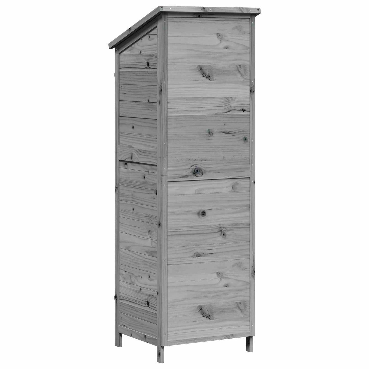 Garden Shed Grey 59 x 56 x 176 cm Solid Fir Wood