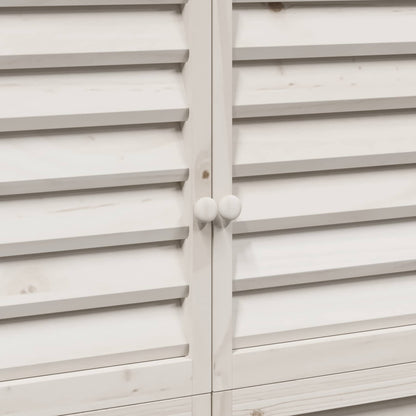 Garden Shed White 106 x 56 x 176.5 cm Solid Fir Wood