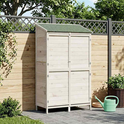 Garden Shed White 106 x 56 x 176.5 cm Solid Fir Wood