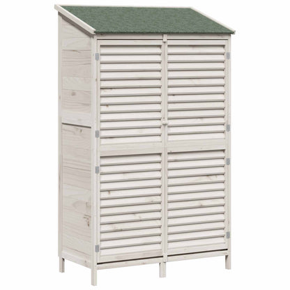 Garden Shed White 106 x 56 x 176.5 cm Solid Fir Wood