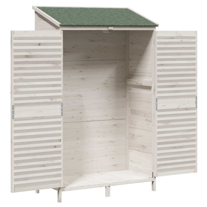 Garden Shed White 106 x 56 x 176.5 cm Solid Fir Wood
