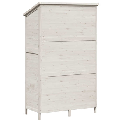 Garden Shed White 106 x 56 x 176.5 cm Solid Fir Wood