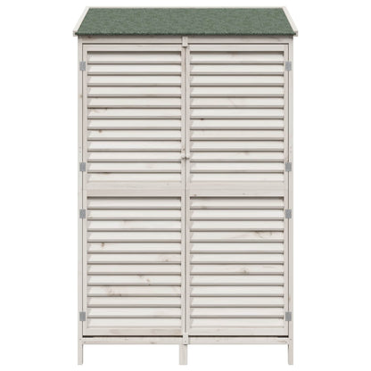 Garden Shed White 106 x 56 x 176.5 cm Solid Fir Wood