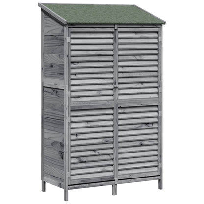Garden Shed Grey 106 x 56 x 176.5 cm Solid Fir Wood