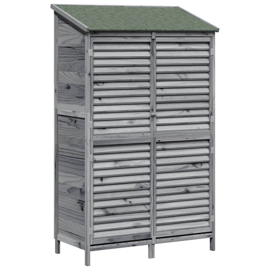 Garden Shed Grey 106 x 56 x 176.5 cm Solid Fir Wood