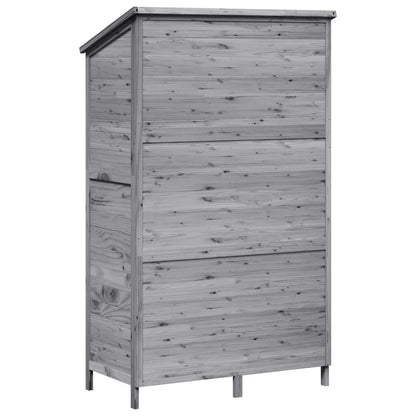 Garden Shed Grey 106 x 56 x 176.5 cm Solid Fir Wood