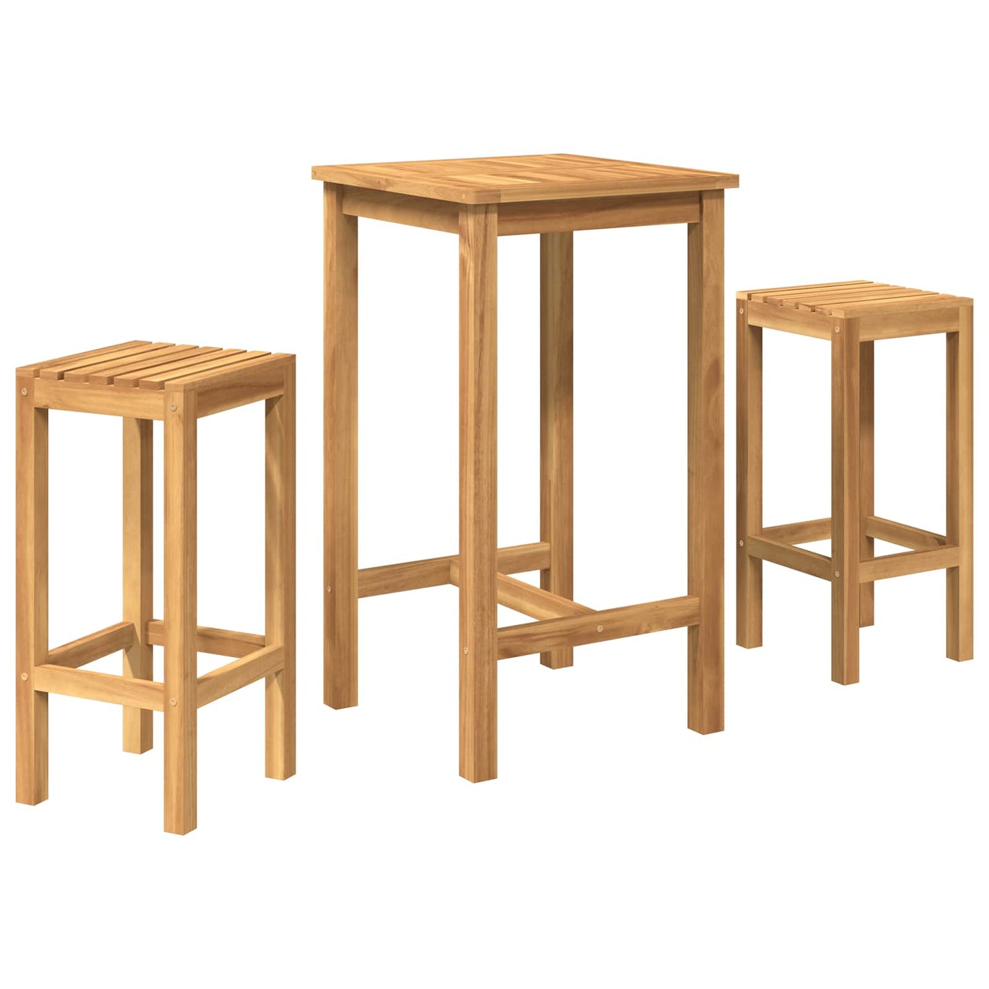 Outdoor Bar Set 3 pcs Untreated Solid Teak Wood