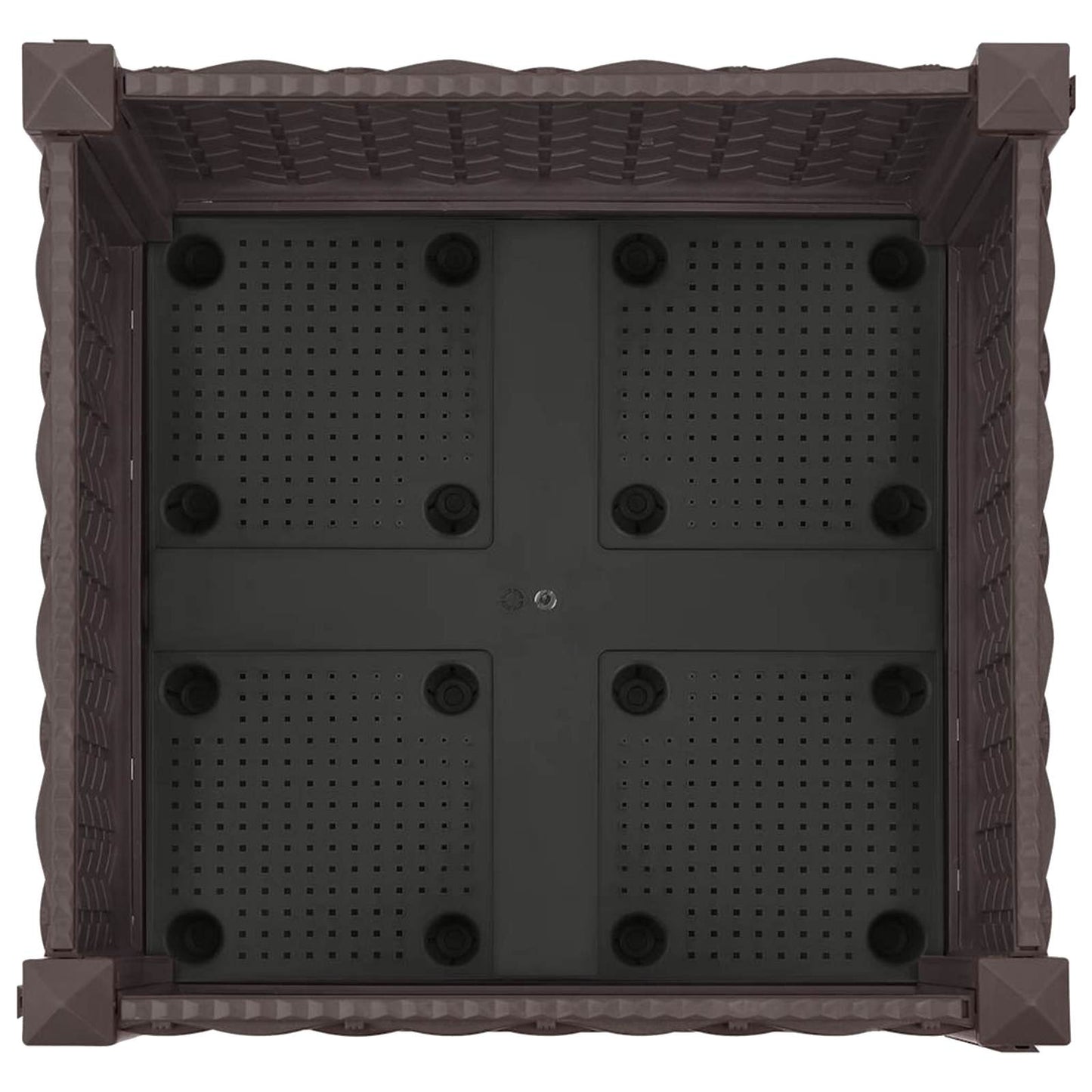 Garden Planter with Wheels Brown 40 x 40 x 29 cm PP
