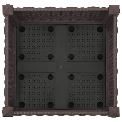Garden Planter with Wheels Brown 40 x 40 x 29 cm PP