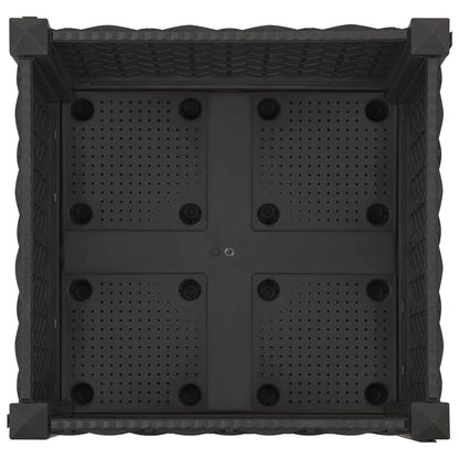 Garden Planter with Wheels Black 40 x 40 x 29 cm PP